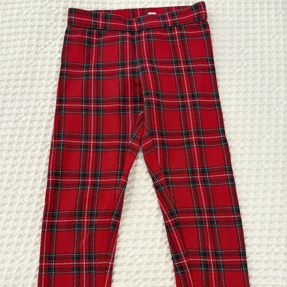 Janie and Jack Holiday Tartan Plaid Ankle Length Pointe Pants - Size 8